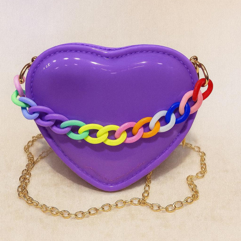Bolsa Infantil Menina Criança Coração Bolsinha Pequena Feminina Blogueira Festa Ombro Passeio