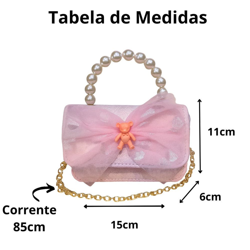 Bolsa Infantil Menina Criança Ursinho Bolsinha Pequena Feminina Blogueira Festa Ombro Passeio