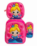 Kit Mochila Infantil Escolar De Costas Menino Menina Criança 3D
