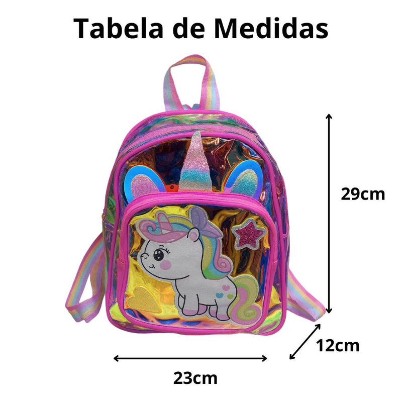 Mochila Infantil Unicórnio Menina Criança Bolsa Feminina Escola Escolar Passeio