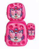 Kit Mochila Infantil Escolar De Costas Menino Menina Criança 3D