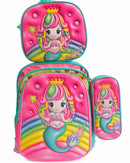 Kit Mochila Infantil Escolar De Costas Menino Menina Criança 3D