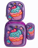 Kit Mochila Infantil Escolar De Costas Menino Menina Criança 3D